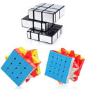 D ETERNAL Speed Cube 4x4, 5x5 and Silver Mirror Puzzle Cubes Combo Set