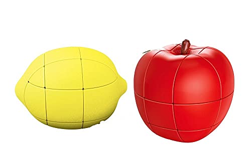 D ETERNAL Fruit Shape Stickerless Cube Combo Bundle Set of Apple and Lemon Magic Puzzle Toy ((Apple+Lemon))