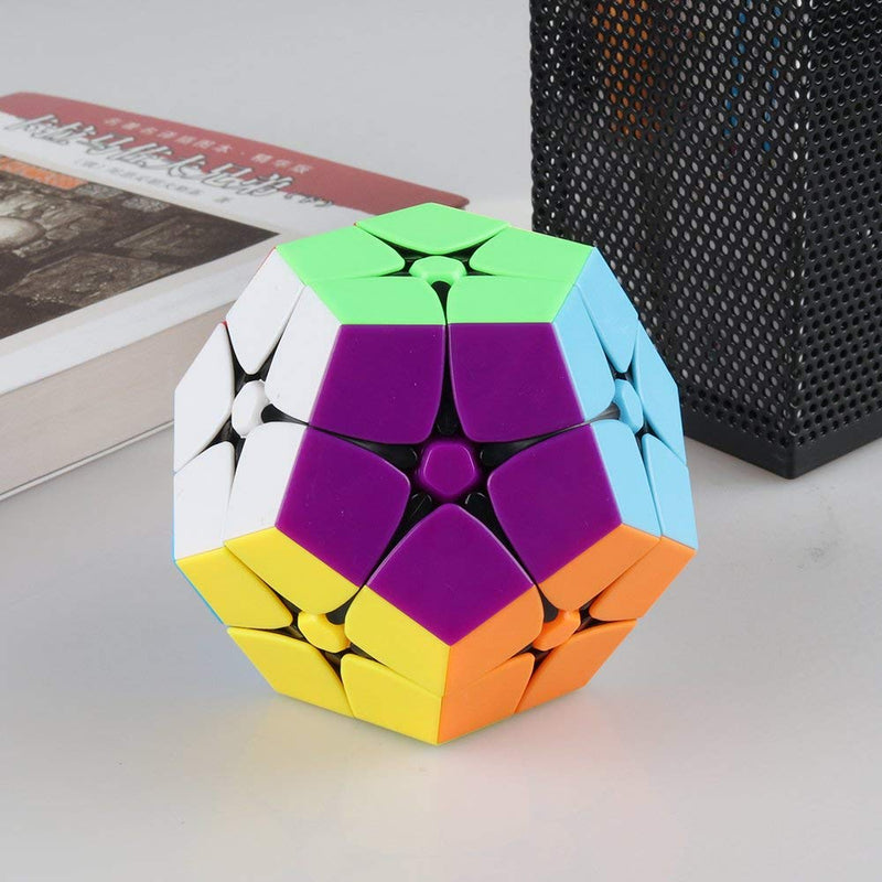D ETERNAL 2x2 Megaminx Speed Stickerless Dodecahedron 2 by 2 Magic Cube Puzzle Toy