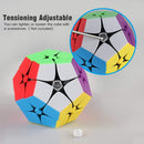 D ETERNAL 2x2 Megaminx Speed Stickerless Dodecahedron 2 by 2 Magic Cube Puzzle Toy