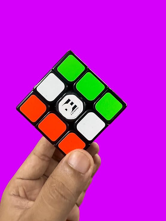 D ETERNAL 3x3 Speed Cube for Beginner & Professional Speedcube for Kids & Adults with Cube Stand and Protecting Pouch Bag Cube Combo Set (3x3+Stand+Bag) (Cube with Stand & Bag)