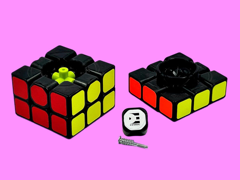 D ETERNAL 3x3 Speed Cube for Beginner & Professional Speedcube for Kids & Adults with Cube Stand and Protecting Pouch Bag Cube Combo Set (3x3+Stand+Bag) (Cube with Stand & Bag)