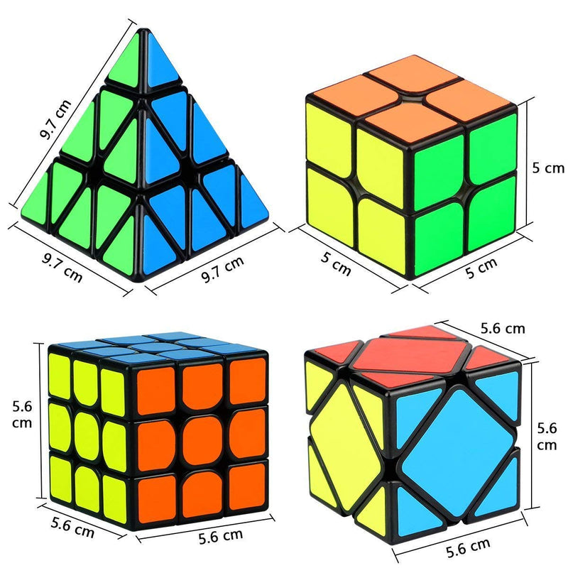 D ETERNAL Cube 2X2, 3x3, Pyraminx Triangle and Skewb Cube High Speed Magic Brainstorming Puzzle Cubes Combo Game Toy