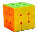 D ETERNAL Cube 3x3 Cube High Speed Stickerless Magic Puzzle Game Toy 3 by 3 with Cube Stand,Multicolor
