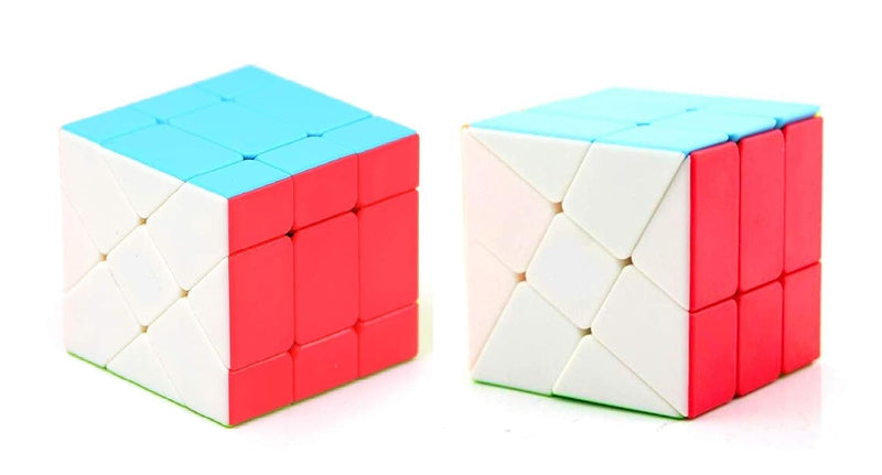 D ETERNAL Cube Combo Set of High Speed Windmill and Fisher Cube Set Magic Puzzle Cube Game Toy (Combo(Windmill + Fisher) Cube)