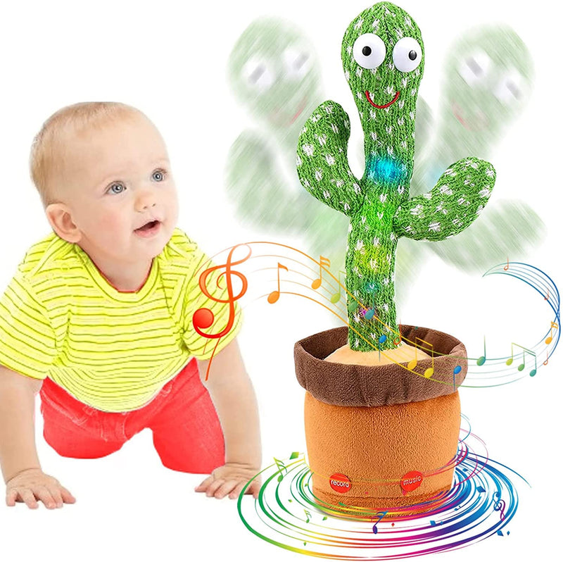 D ETERNAL Dancing Talking Cactus Toy for Baby Kids Soft Plush Talk Back Toy, Can Sing Record and Repeats What You Say and Talk