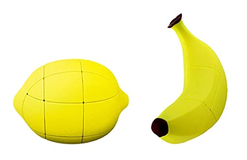 D ETERNAL Fruit Shape Stickerless Banana Cube Magic Puzzle Toy ((Banana+Lemon) Cube)