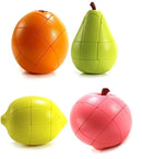 D ETERNAL Fruit Shape Stickerless Banana Cube Magic Puzzle Toy (Peach+Lemon+Orange+PEAR)