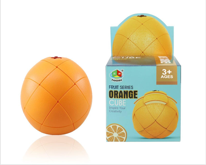 D ETERNAL Fruit Shape Stickerless Orange Cube Magic Puzzle Toy (Orange Cube)