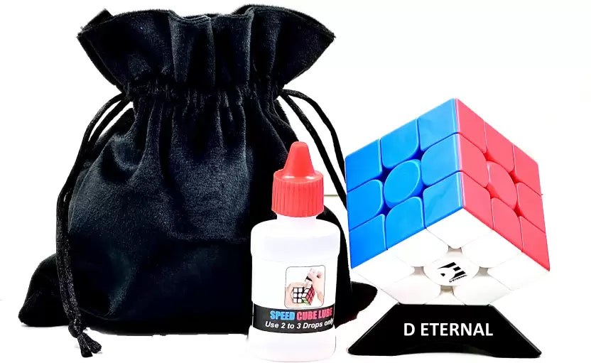Endless Rhs Steel Cube D ETERNAL High Speed Cube Combo Set of 3x3 Stickerless with Cube Stand