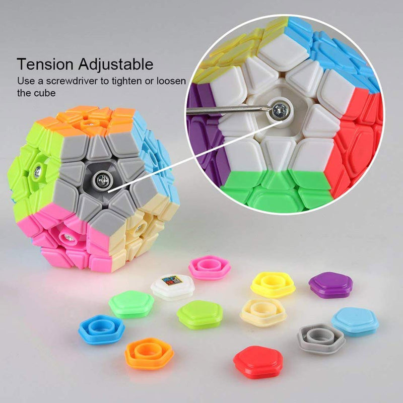 D ETERNAL Magic Cube 3x3, Pyramid, Megaminx and Silver Mirror Cube Combo of 4 Speed Puzzle Toy