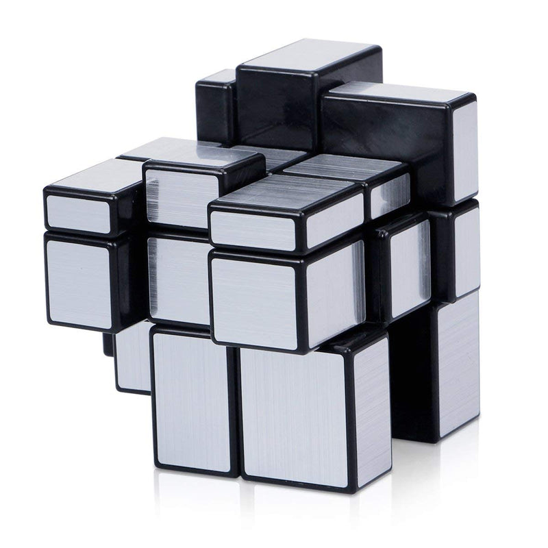 D ETERNAL Magic Cube 3x3, Pyramid, Megaminx and Silver Mirror Cube Combo of 4 Speed Puzzle Toy