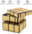 D ETERNAL Gold Mirror Cube 2x2 3x3 Speed Cube Set, 2x2x2 3x3x3 Mirror Blocks Different Shapes Puzzle Cube Gold 2 Pack