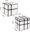 D ETERNAL Silver Mirror Cube 2x2 and 3x3 Speed Cube Set, 2x2x2 and 3x3x3 Mirror Blocks Different Shapes Puzzle Cube Silver 2 Pack