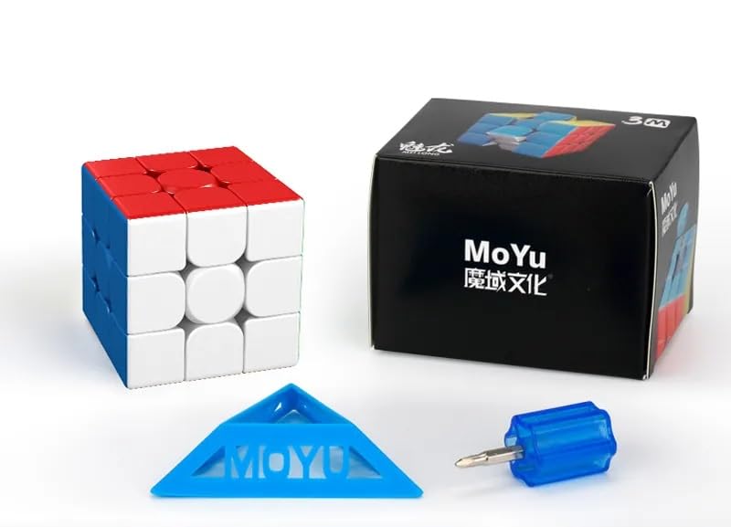 D ETERNAL MoYu Meilong Magnetic Cube 3x3 3M Stickerless Magic Speed Magnet Cube Puzzle Game Toy for Kids Boys & Girls, Multicolor