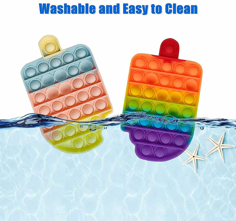 D ETERNAL Pop It Fidget Push Pop Bubble Fidget Sensory Silicone Stress Relief Sensory Toy for Kids and Adults (Icecream)