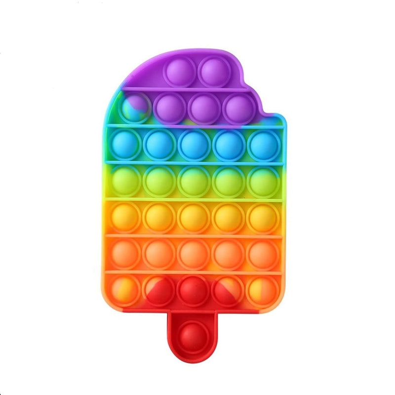 D ETERNAL Pop It Fidget Push Pop Bubble Fidget Sensory Silicone Stress Relief Sensory Toy for Kids and Adults (Icecream)