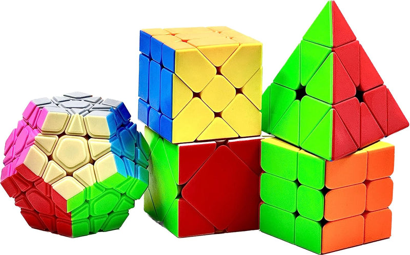 D ETERNAL Speed Cube Combo Set Triangle, Megaminx, Skewb, Windmill & Fisher Cube Puzzle Set (5 Pieces)