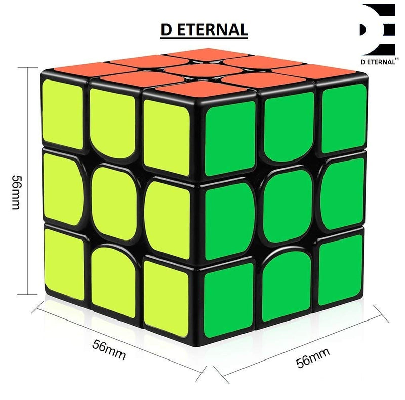 D ETERNAL Speed Cube Combo Set of 2x2x2 & 3x3x3 Puzzle Cube Toy, black base