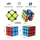 D ETERNAL Speed Cube Combo Set of 2x2x2 & 3x3x3 Puzzle Cube Toy, black base