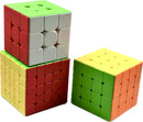 D ETERNAL Speed Cube Combo Set of 3x3, 4x4, 5x5 High Speed Stickerless Magic Cube Brainstorming Puzzle Bundle Game Toy