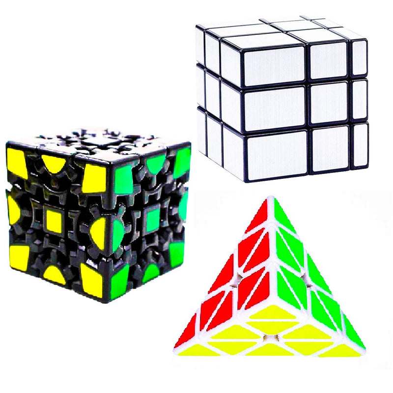 D ETERNAL Speed Cube Combo Set of Gear Cube, Pyraminx Cube & Mirror Cube Puzzle
