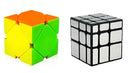 D ETERNAL Speed Cube Combo Set of Skewb & Silver Mirror Cube High Speed Puzzle Cube (Skewb+Mirror)