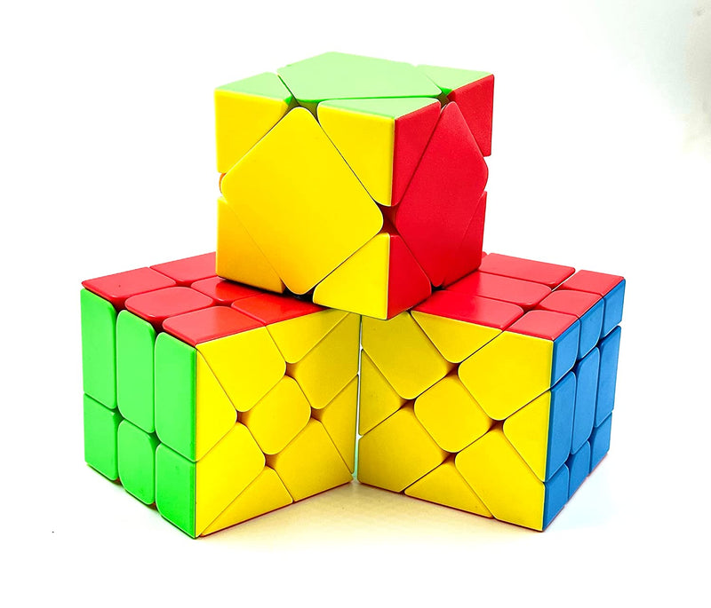 D ETERNAL Speed Cube Combo Set of Windmill Fisher and Skewb Cubes Puzzle Toy
