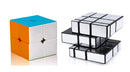 D ETERNAL Stickerless Cube Set of 2x2 and Stickered Silver Mirror Puzzle Cubes Combo (2x2 Cube +Mirror Cube) for 14 Years and Up