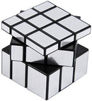 D ETERNAL Stickerless Cube Set of 3x3 and Stickered Silver Mirror Puzzle Cubes Combo for 14 Years and Up