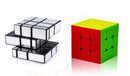 D ETERNAL Stickerless Cube Set of 3x3 and Stickered Silver Mirror Puzzle Cubes Combo for 14 Years and Up