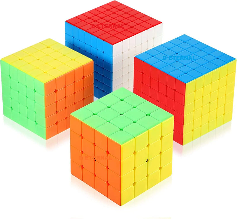 D ETERNAL Stickerless Speed Cube Combo Set 4x4 5x5 6x6 7x7 Cube Puzzles