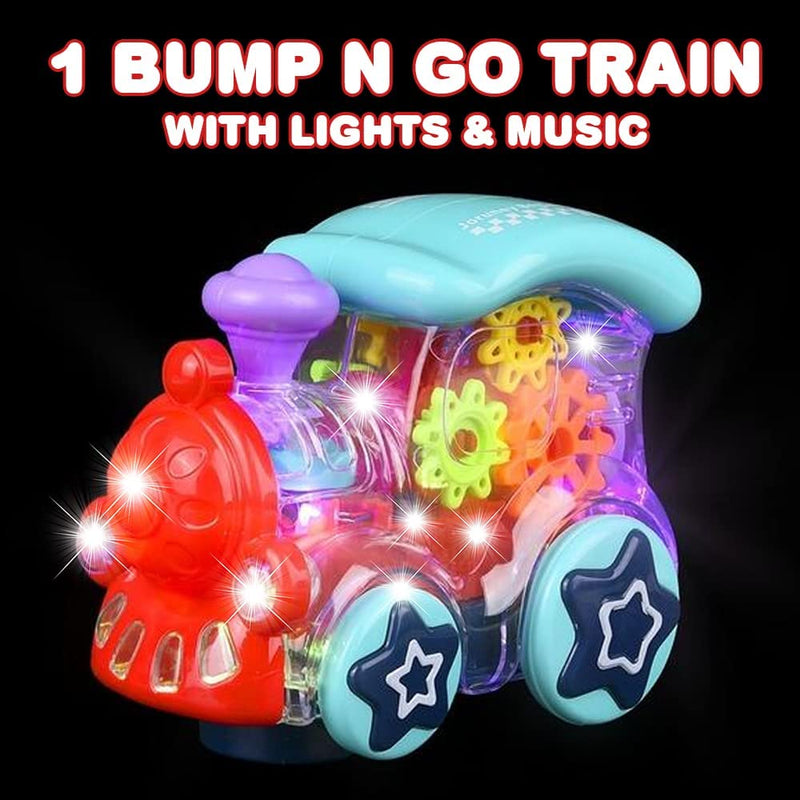 D ETERNAL Transparent Mechanical Train Engine Car Toy for Kids with Gear Technology 3D Light,Musical Sound & 360 Degree Rotation (Gear Train 2)
