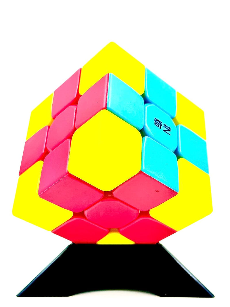 D Eternal QiYi Cross Square Cube 3x3 Stickerless Puzzle Cube Magic 3 by 3 Twisty Puzzle Cube,Multicolor