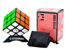 D ETERNAL 3x3 Speed Cube for Beginner & Professional Speedcube for Kids & Adults with Cube Stand and Protecting Pouch Bag Cube Combo Set (3x3+Stand+Bag) (Cube with Stand & Bag)