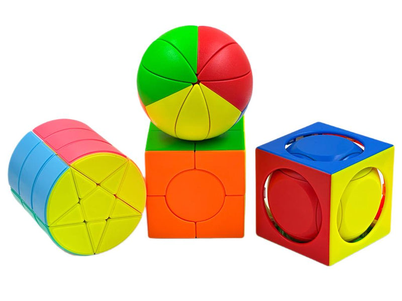 D ETERNAL YJ Star Barrel Cylinder High Speed stickerless Magic Cube 3x3x3 (Cylindrical Star Barrel Cube) (Star Barrel+TianYuan O2 (V2+V3)+Yeet Ball)
