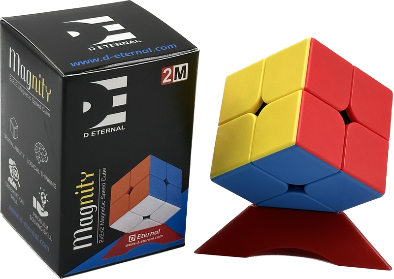 D ETERNAL Magnity 2M Cube 2x2 (Magnetic) Stickerless Magic Speed Cube Puzzle Game for Kids (Magnity 2M 2x2 (Magnetic))