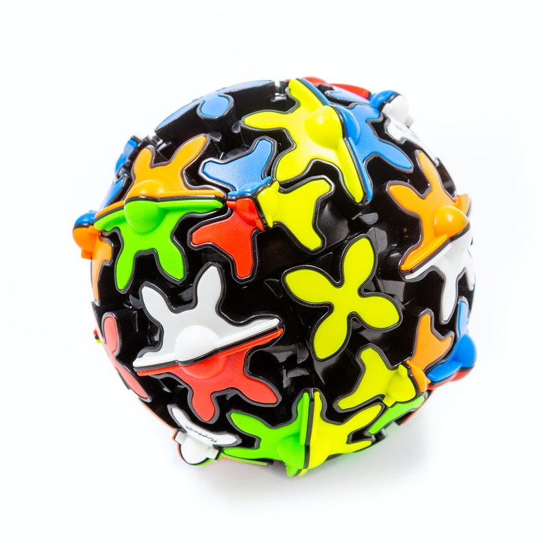 D ETERNAL QiYi Gear Cube Sphere Shaped Speed Magic Cube Puzzle (Tiled)