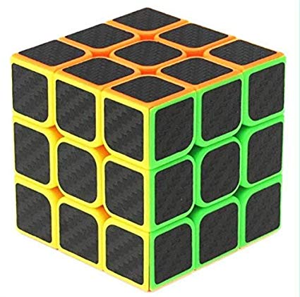 D Eternal High Speed Cube 3x3x3 Brainstorming Puzzle Magic Cube (Carbon Sticker )