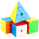 D ETERNAL 2X2, 3x3, Pyraminx Triangle and Skewb High Speed Stickerless Magic Puzzle Speed Cubes Combo