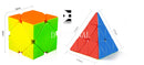 D ETERNAL Speed Cube Combo of Skewb & Pyraminx Pyramid Triangle Puzzle Cube Set
