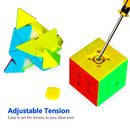D ETERNAL 2X2, 3x3, Pyraminx Triangle and Skewb High Speed Stickerless Magic Puzzle Speed Cubes Combo