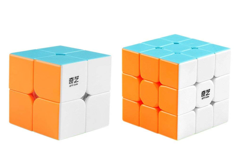 D Eternal QiYi Cube Combo Set of Qidi S 2x2 & Warrior W 3x3 high Speed Magic Cube