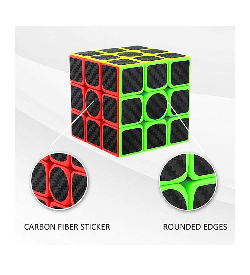 D Eternal High Speed Cube 3x3x3 Brainstorming Puzzle Magic Cube (Carbon Sticker )