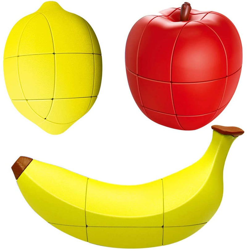 D ETERNAL Fruit Shape Speed Puzzle Cube Combo of Banana,Apple,Lemon Magic Puzzle Toy ((Banana+Apple+Lemon) Cube)
