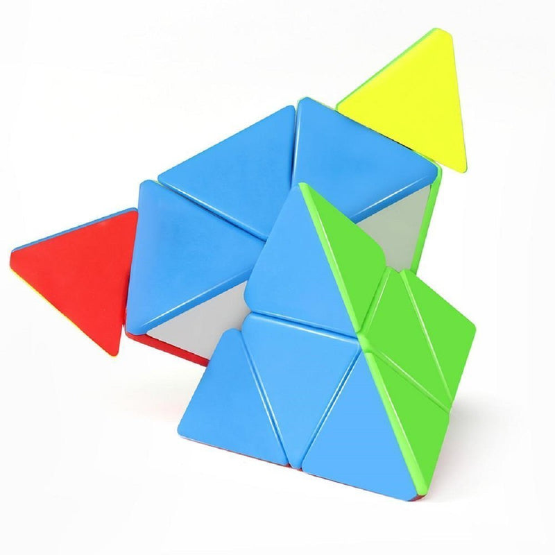 D ETERNAL YJ Stickerless Pyramid Cube 3x3 Speed Triangle Pyraminx Puzzle Cube