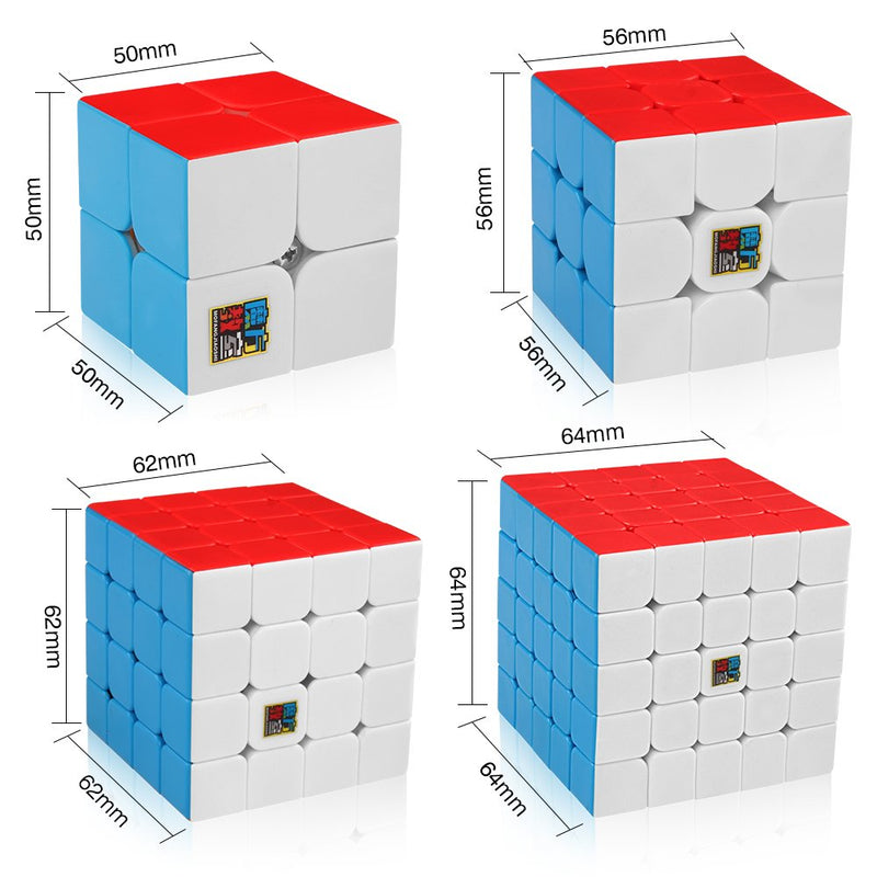 D ETERNAL QiYi Combo Cube Set of 2x2 3x3 4x4 5x5 High Speed Stickerless Magic Puzzle Game