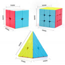 D ETERNAL Cube Combo of 2X2 3x3 and Pyraminx Pyramid Triangle High Speed Stickerless Cube