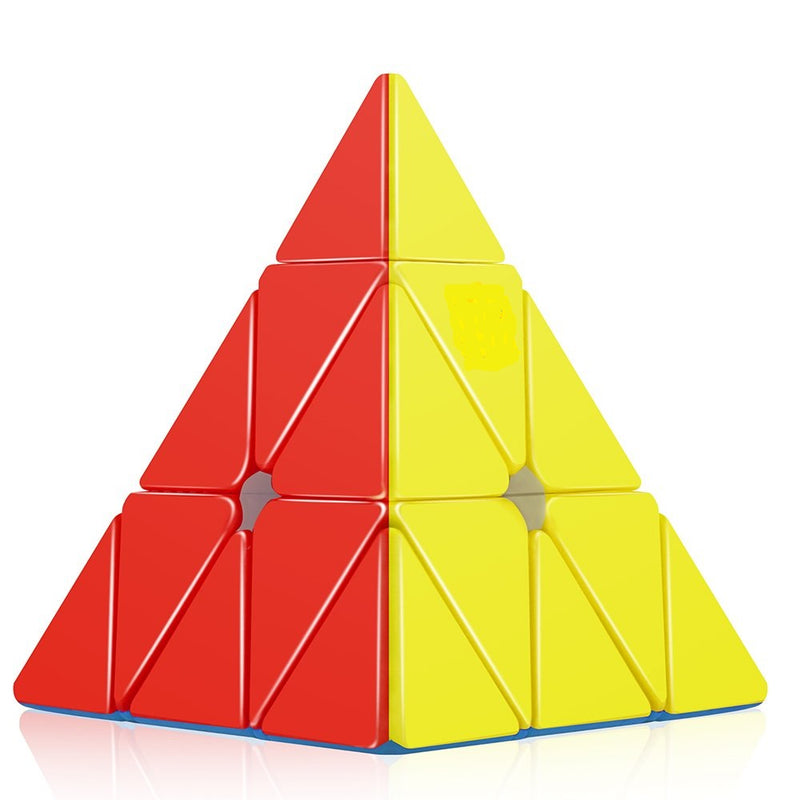 D ETERNAL Stickerless Pyramid Cube 3x3 Speed Triangle Pyraminx Puzzle Cube