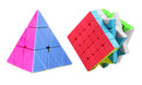 D ETERNAL Cube Combo of 5x5 and Pyraminx Pyramid Triangle High Speed Stickerless Magic Puzzle Cube